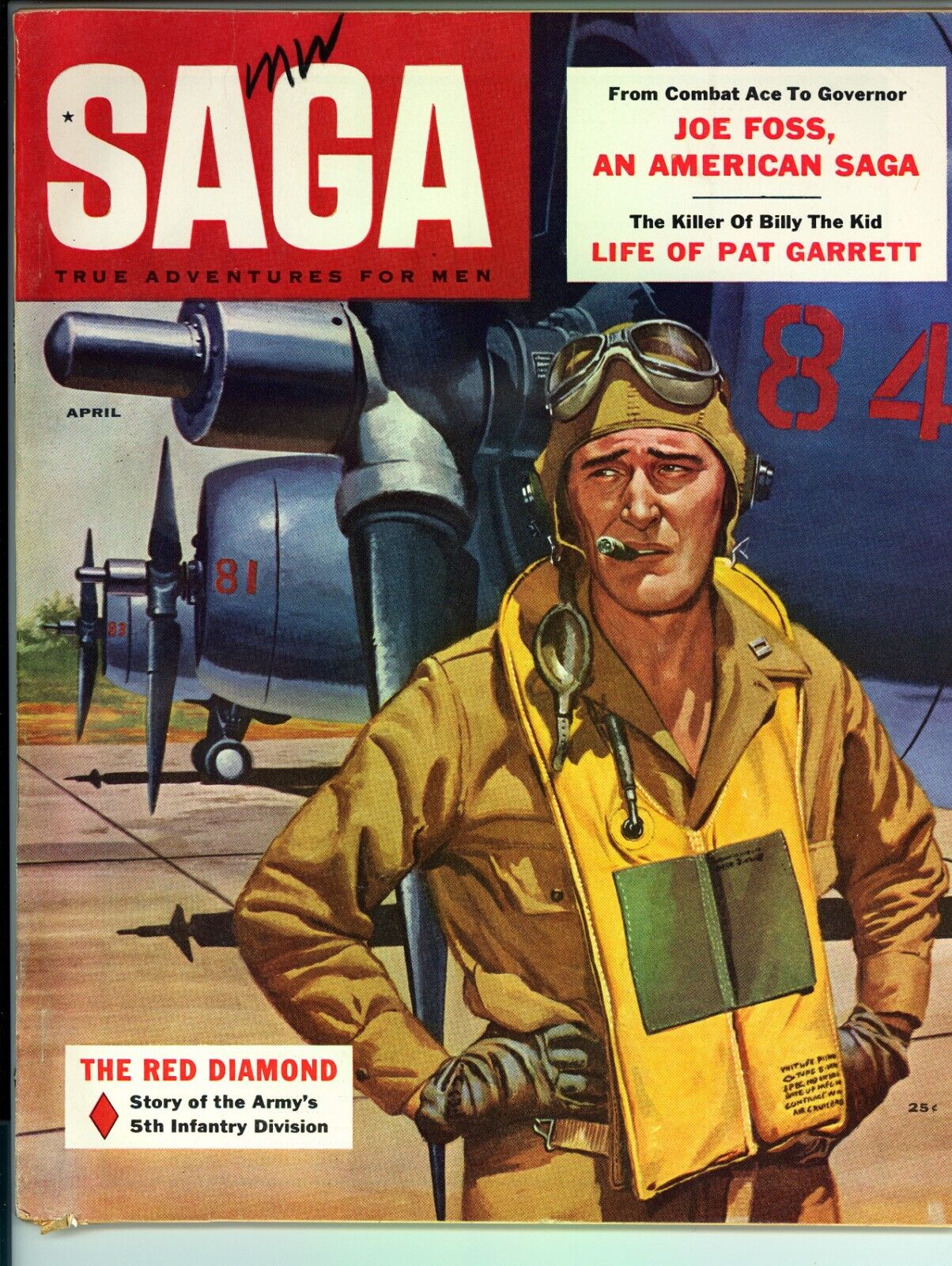 SAGA Magazine April (1956) GD/VG - Men's Adventure Pulp Magazine