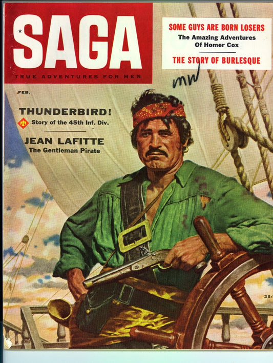 SAGA Magazine February (1956) VG- - Men's Adventure Pulp Magazine
