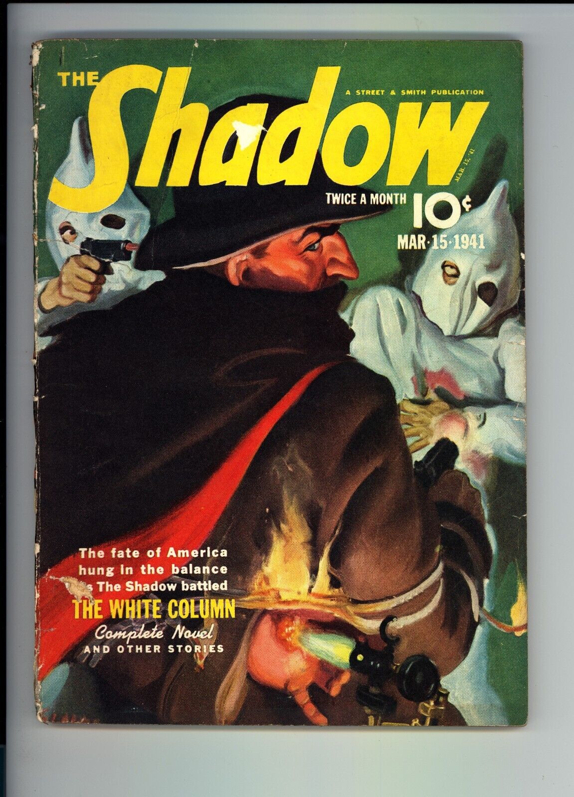 The Shadow March 15th 1941 VG- Steet & Smith - Hooded Menace Cover