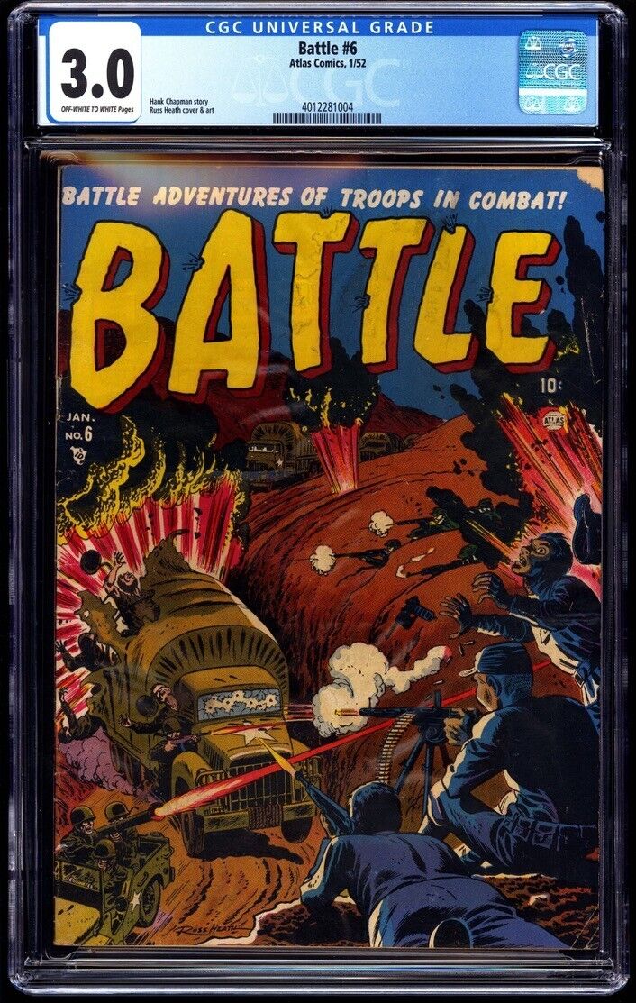 Battle #6 CGC 3.0 Atlas (1952) - Russ Heath Pre-Code War Cover