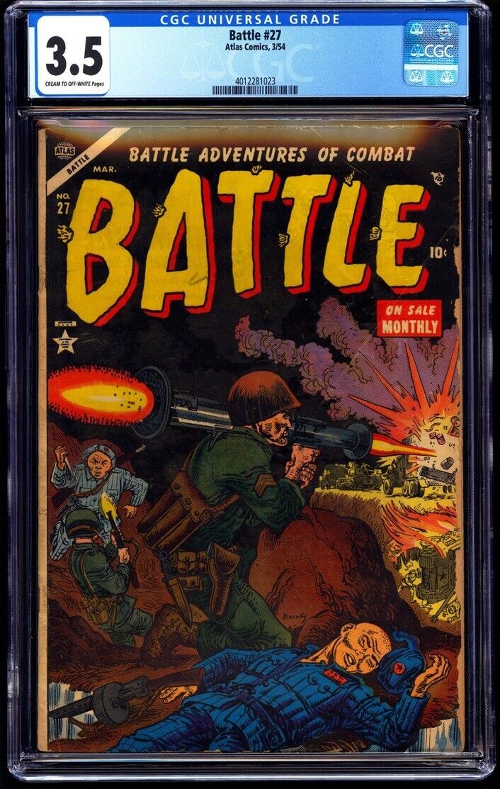 Battle #27 CGC 3.5 Atlas (1954) - Golden Age War Cover