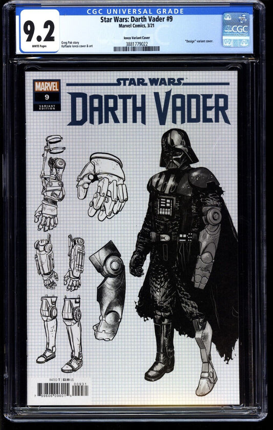Star Wars: Darth Vader #9 CGC 9.2 Marvel (2021) - 1:10 Design Variant