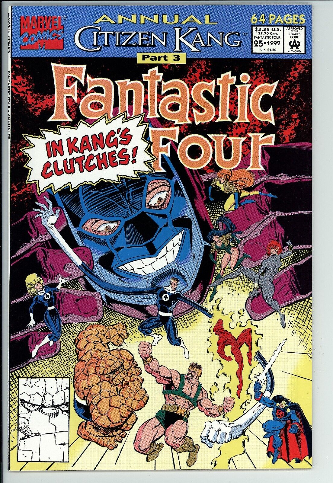 Fantastic Four Annual #25 VF+ Marvel (1992) - 1st Cameo App Of The Anachronauts