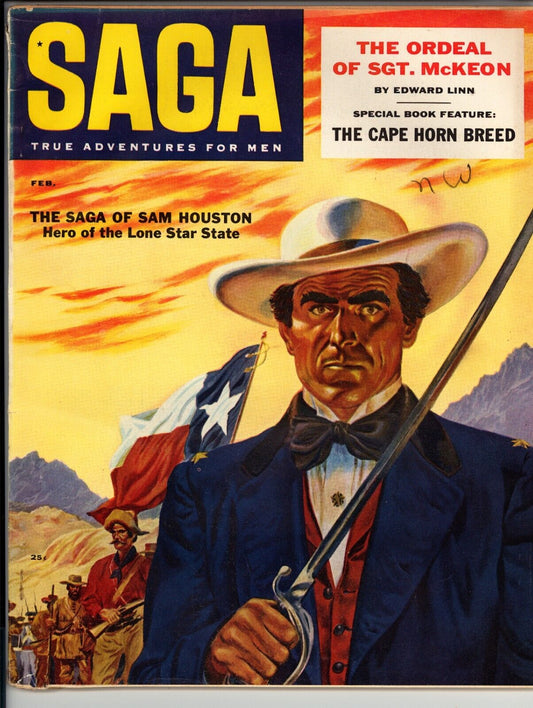 SAGA Magazine February (1957) GD/VG - Men's Adventure Pulp Magazine