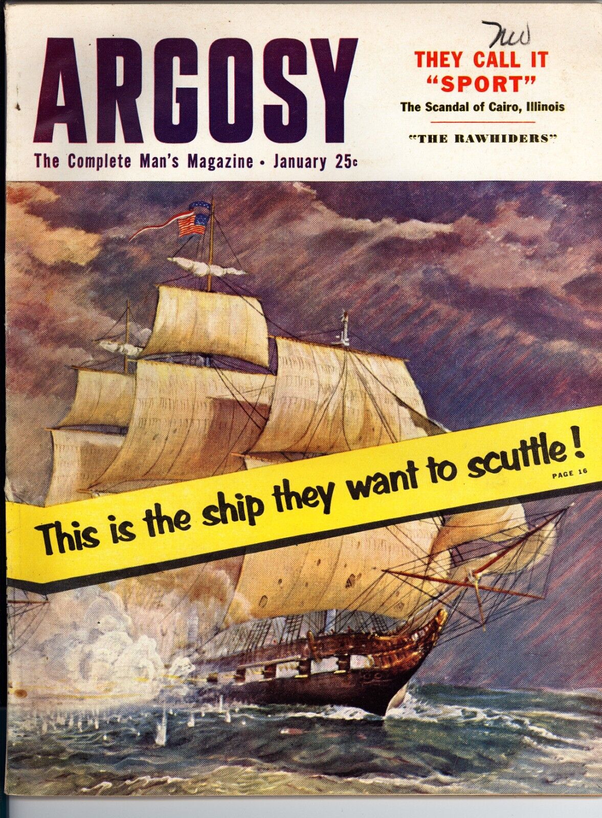 Argosy Magazine January (1954) VG - Pulp Adventure Magazine
