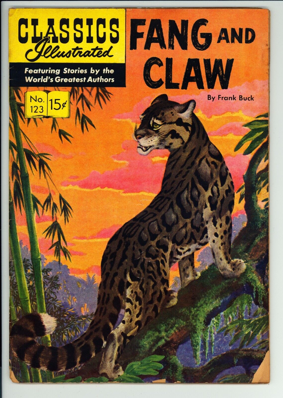 Classics Illustrated #123 VG- (1954) - Fang & Claw - HRN124 1st Print