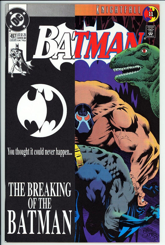 Batman #497 VF DC (1993) -Bane Breaks Batman's Back - Card Stock Overlay Variant