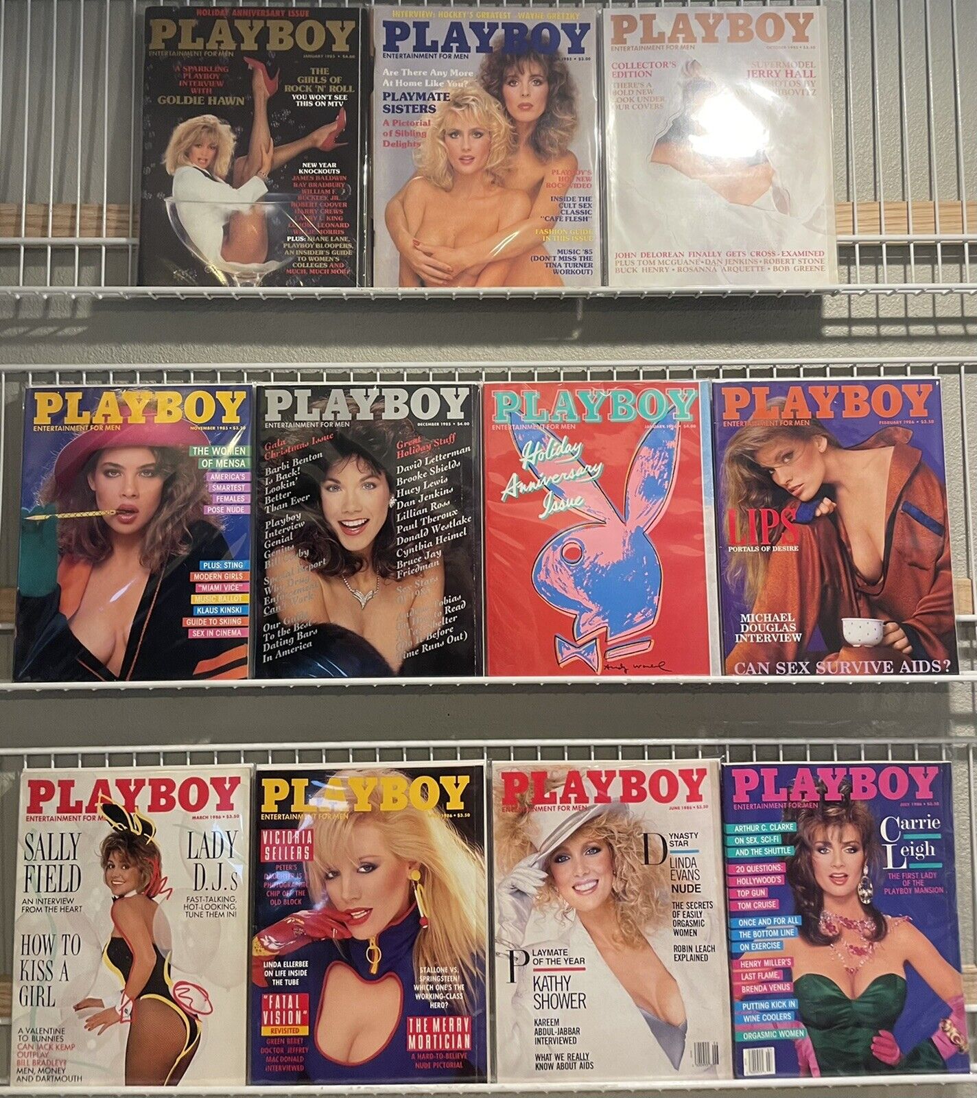 Playboy Magazine 1985-1986 VG- To VG+ Lot Of 11 - Centerfolds Intact